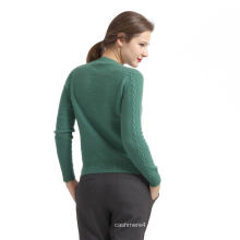 Las muchachas superiores del patrón de la VENTA SUPERIOR verde de la VENTA de la calidad tejen suéteres